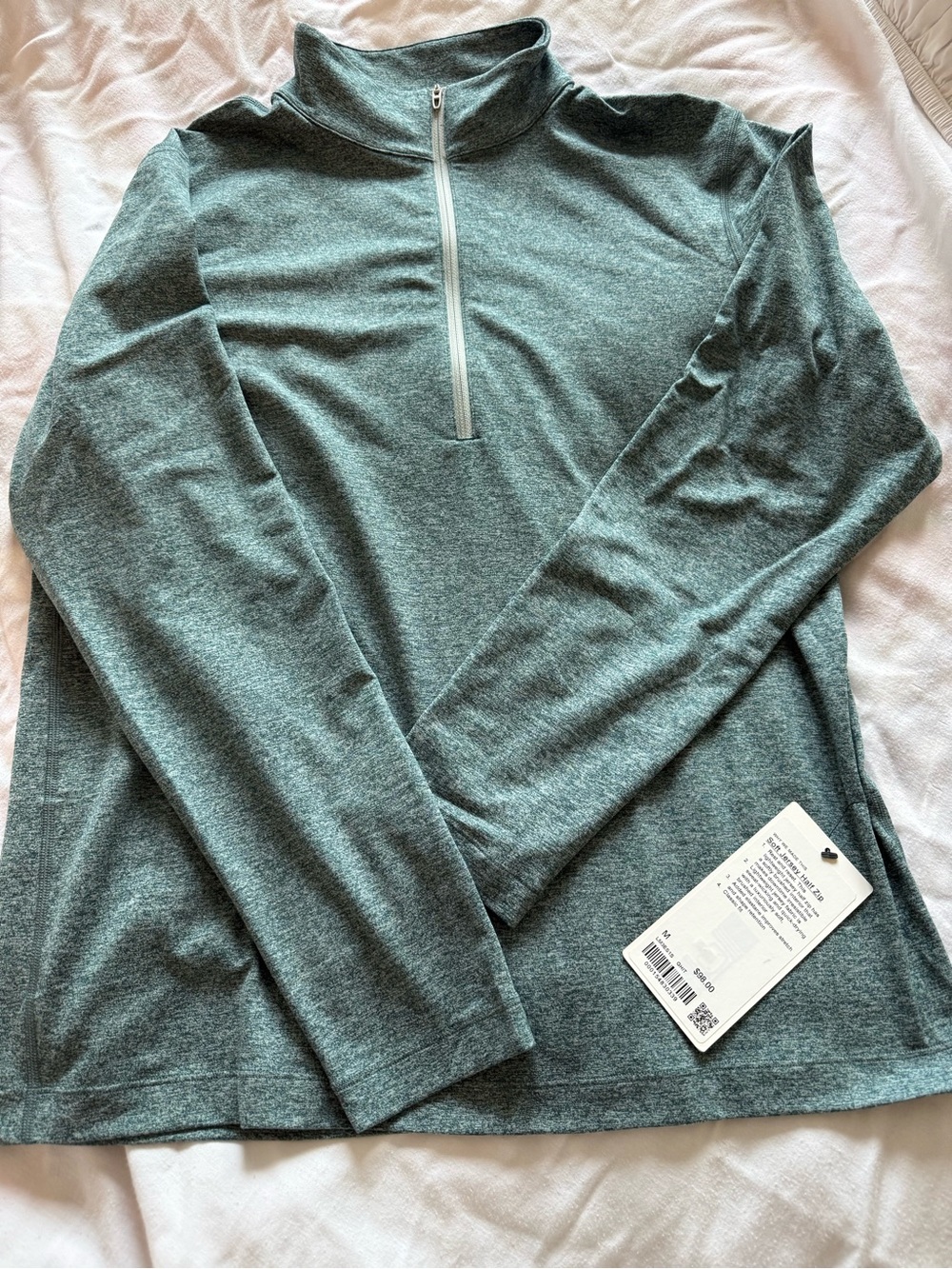 lululemon athletica Men's Teal Heather Quarter-Zip Pullover